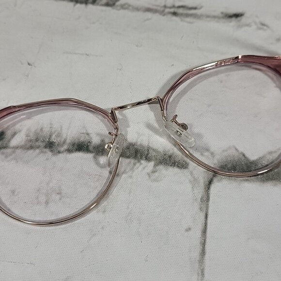Firmoo Suofeia Eyeglass Replacement Frames S11093-C03 Womens Rose Gold‎ Half Rim main image 4